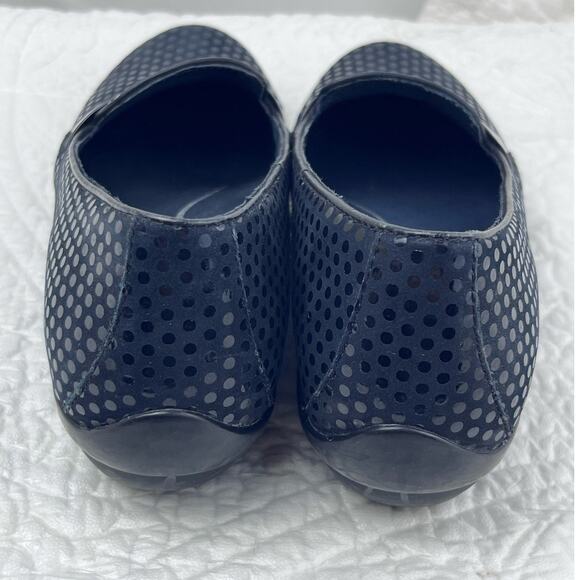 Dansko Women 36 (US 6-6.5) Black Textured Suede Slip On Summer Loafer Shoe - Picture 7 of 9